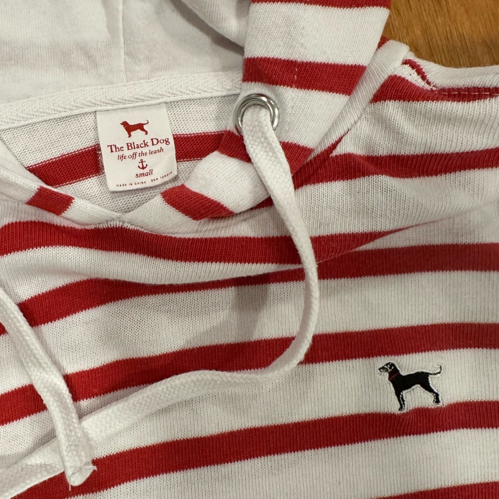 The Black Dog Red and White Striped Hoodie